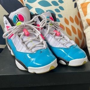 Jordan 6 rings white light blue fury cyber